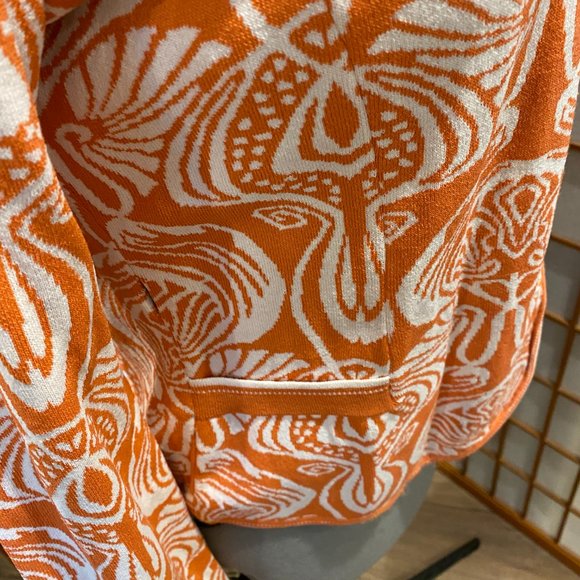 Magnolia orange and white double Knit Cardigan - Picture 3 of 7